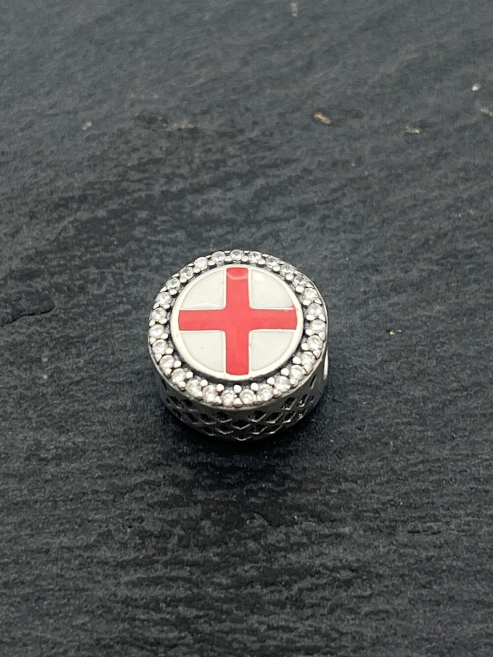 Pandora England Flag Exclusive Charm Sterling Silver Bead Charm Jewelry